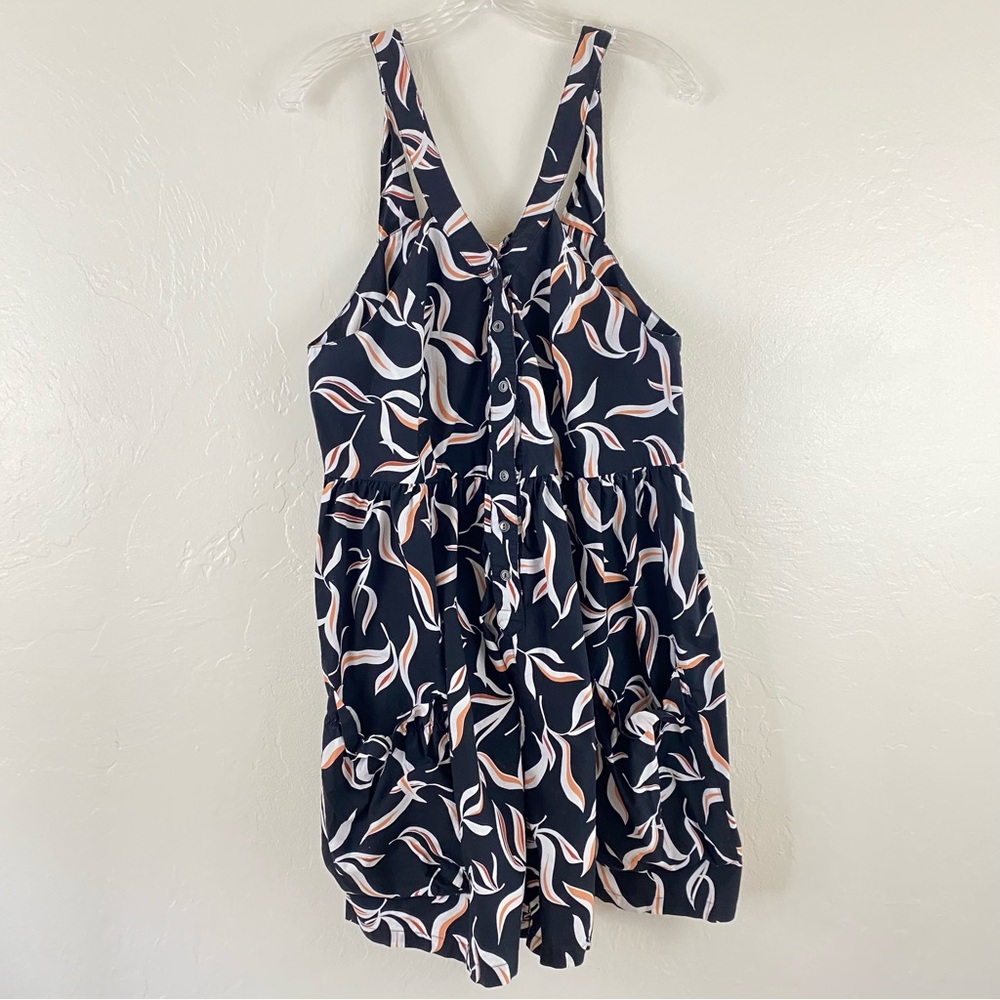 Anthropologie Hei Hei Size XL Black & White Floral Button Detailing Midi Dress